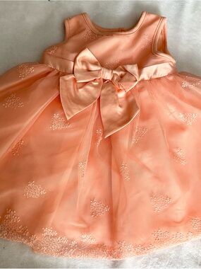 French Connection Peach Floral Bow Tulle Dress